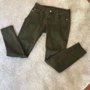 Army Green 7 for All Mankind Skinny Jeans